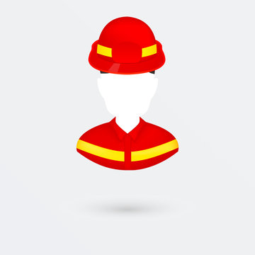 Vector Firefighter Icon. Isolated on white.