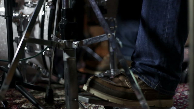 close up shot of musican playing drums
