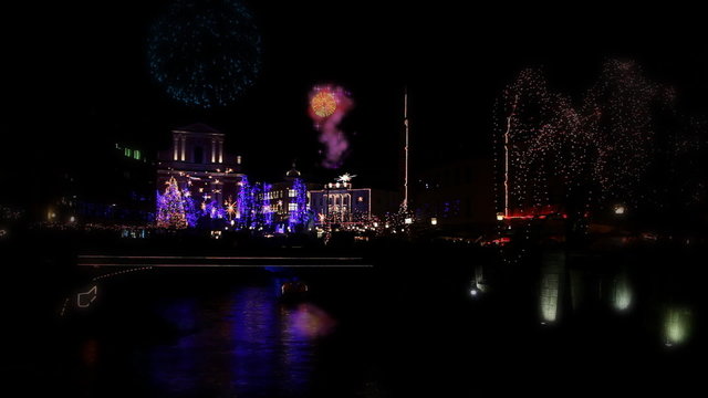 Decorated Ljubljana in winter for New Years' eve