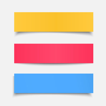 Vector set realistic colorful  paper sheet