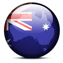 Illustration of  Map on flag button of Commonwealth of Australia