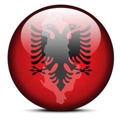 Map on flag button of Republic of Albania