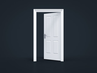 opened door on black background