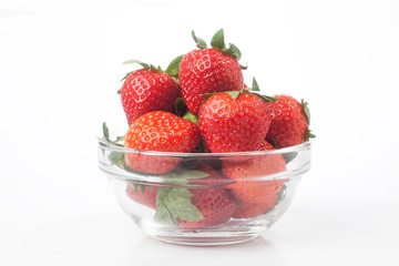 Fresh strawberries in a bowl