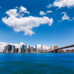Fototapeta premium Brooklyn Bridge and Manhattan skyline New York