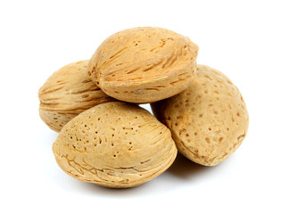 almonds isolated on white background