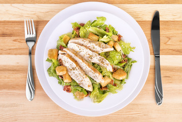 Fresh chicken caesar salad