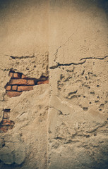 cracked concrete vintage brick wall background