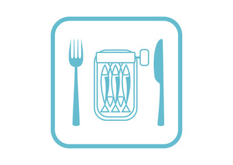 Sardines vector icon on white background