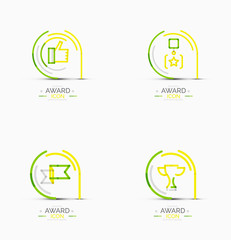 Award icon set, Logo collection