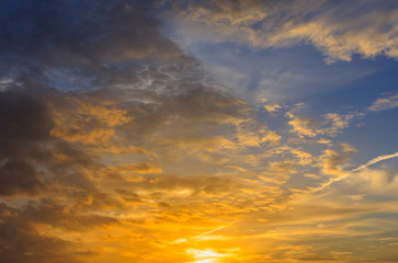 sunset with clouds  the sky