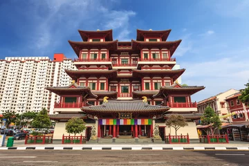 Zelfklevend Fotobehang Boeddha tand relikwie tempel, Chinatown, Singapore © Noppasinw