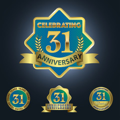 Celebrating 31 Years Anniversary - Blue seal with golden ribbon