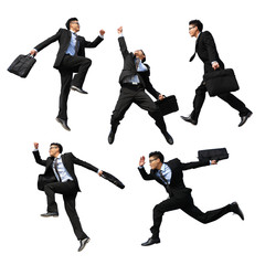 Happy business man jump