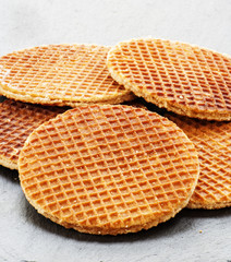 Dutch Waffles close up on black