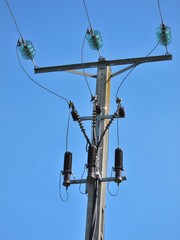 Power Liness in blue Sky
