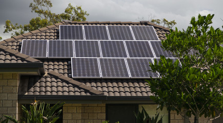 Fototapeta premium Solar panels on roof