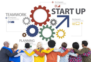 Startup New Business Plan Strategy Teamwork Concept