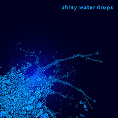 Abstract water splash background, vector illustration.