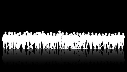 Naklejka premium People silhouettes group women and men