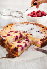 Homemade cherry creamcheese pie