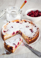 Homemade cherry creamcheese pie