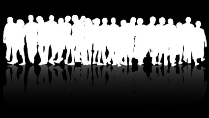 Naklejka premium People silhouettes group women and men