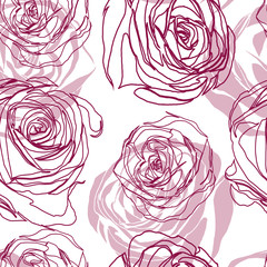 Vector seamless floral pattern with roses  abstract