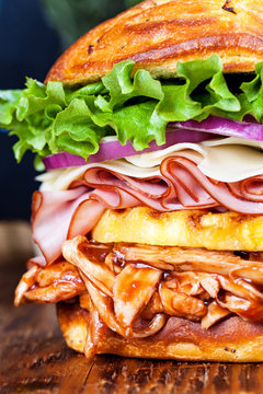 Side of Tall Hawaiian Chicken Sandwich