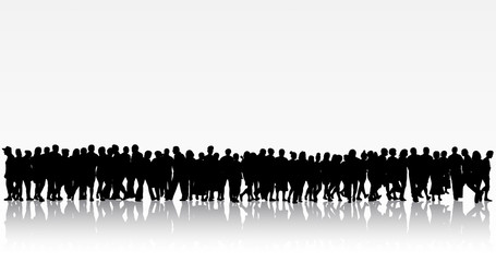 Naklejka premium People silhouettes group women and men