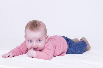 girl lying on the blanket