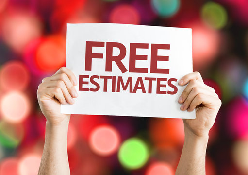 Free Estimates card with colorful background