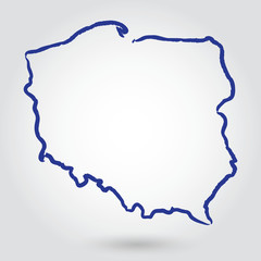 mapa konturowa POLSKI, POLSKA