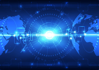 Obraz premium Abstract global future technology background, vector