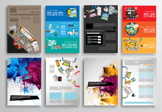 Set of Flyer Design Brochure Designs, Infographics
