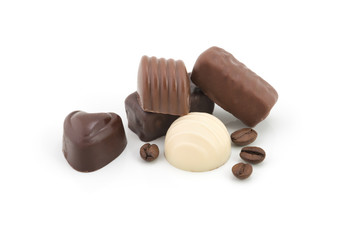 Candies on white
