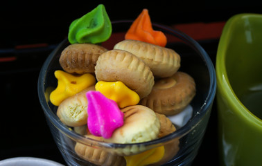 many colorful cookies