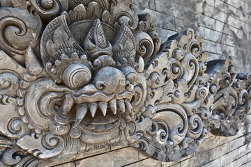 Traditional Balinese guard demon head