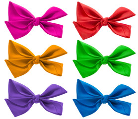 colorful bow ribbon isolated on white