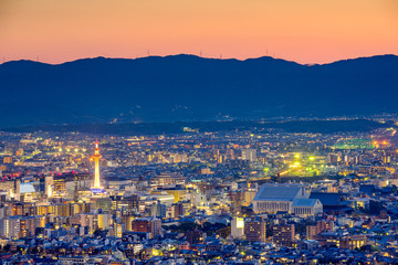 Fototapeta na wymiar Kyoto, Japan City Skyline