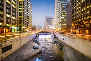 Zelfklevend Fotobehang Seoul, South Korea Stream Cityscape © SeanPavonePhoto