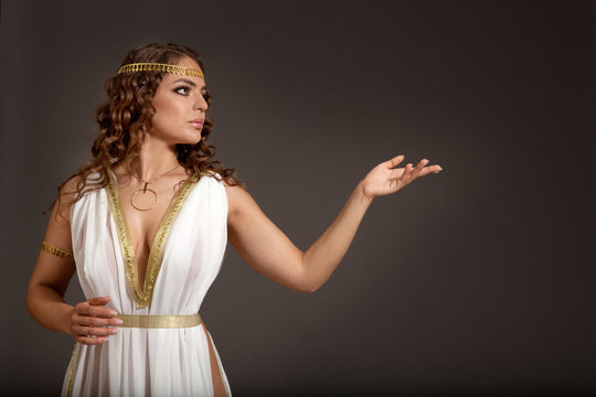 Classical Greek Goddess in Tunic Showing Something