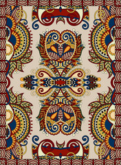 ukrainian floral carpet design for print on canvas or paper
