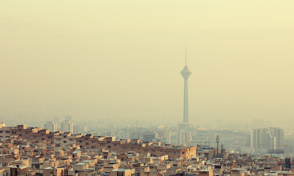 Buildings in Front of Milad Tower in Skyline of Tehran