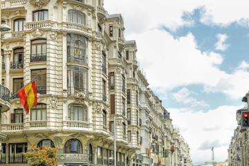 Fototapeta premium Gran Vía Street Madrid