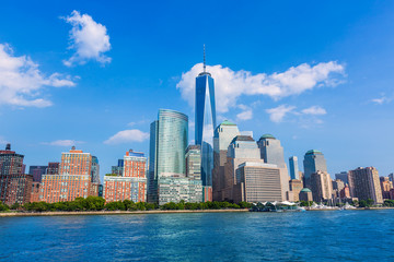 Fototapeta na wymiar Manhattan skyline New York sunshine US