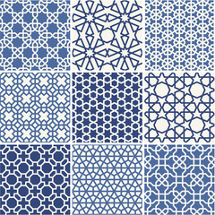 Set of Arabic seamless patterns, vector