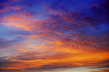 blue color of mountains during sunset. Carpathian, Ukraine.
