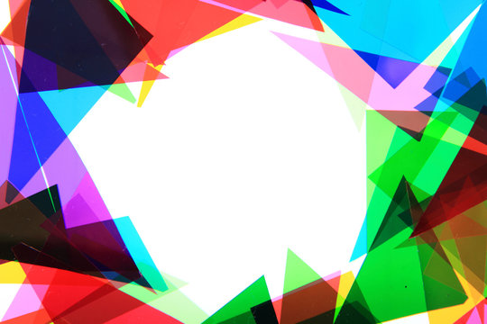 color plastic triangles background
