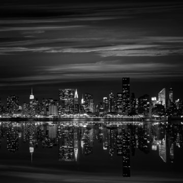 Fototapeta Manhattan New York sunset skyline from East